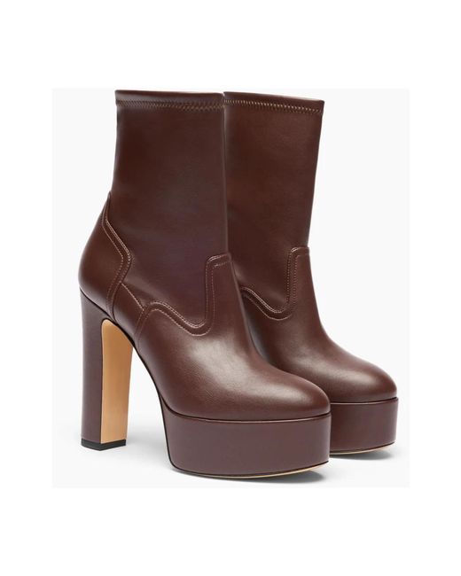 Casadei Brown Patty Platform Ankle Boot