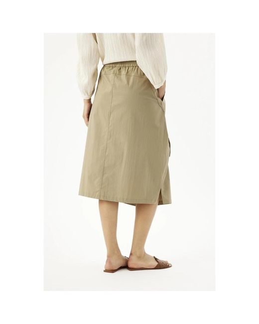 iN FRONT Rokken ,Rok Met Elastische Taille En Zakken in het Natural