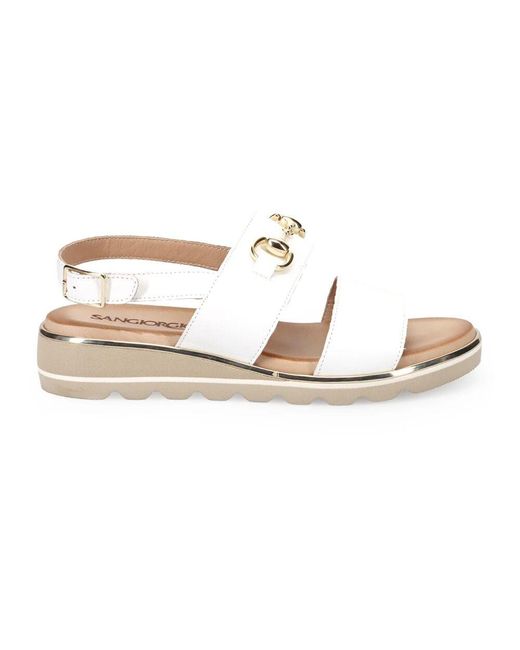 Sangiorgio Metallic Flat Sandals