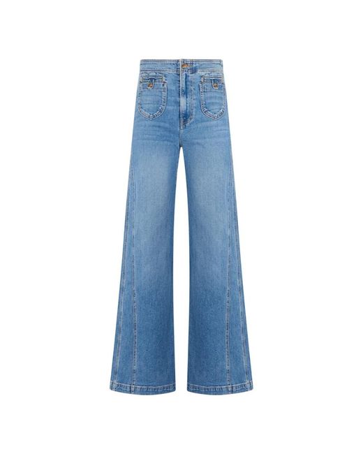 Veronica Beard Blue Flare Jeans