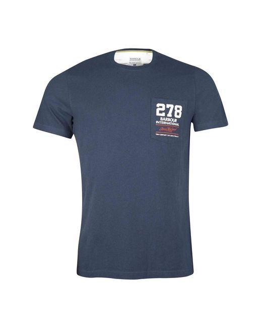 Barbour Tops ,Blauw ,Katoen Smq Wing T-Shirt in het Blue voor heren