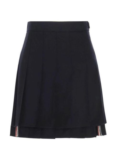 Thom Browne Blauwe Geplooide Rok in het Black voor heren
