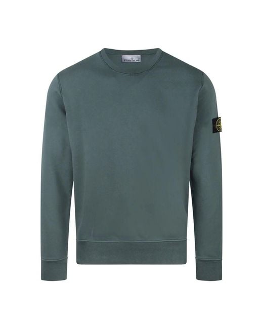 Stone Island Logo rundhals-sweatshirt in Green für Herren