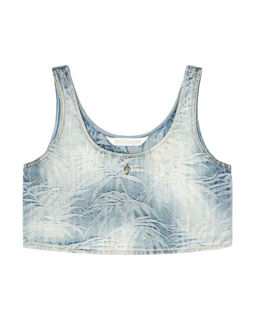 Palm Angels Blue Sleeveless Tops