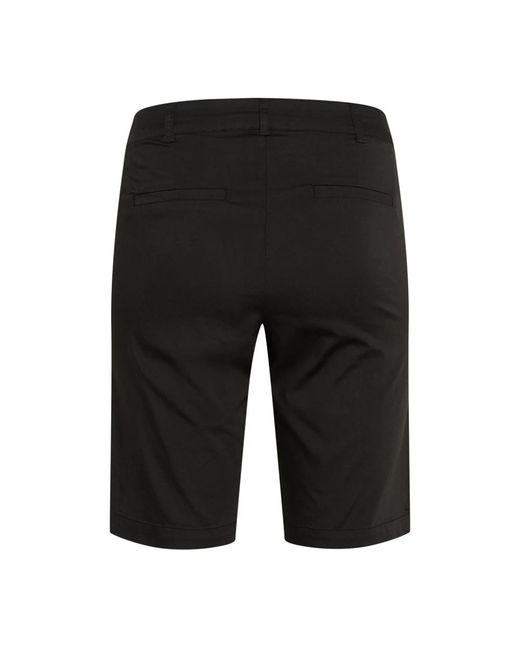 Kaffe Korte Broeken ,Zwart ,Hoge Taille City Shorts Zwart Diep in het Black