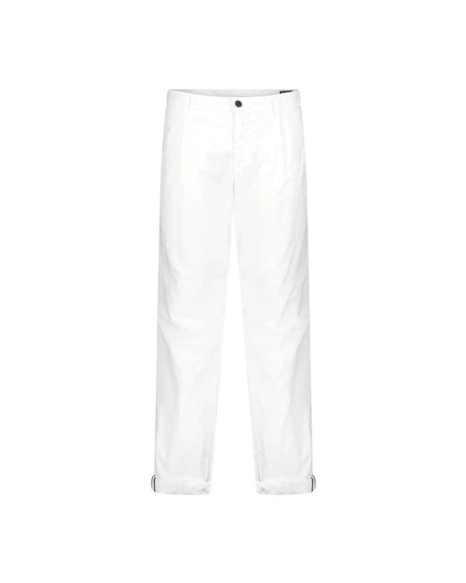 Mason's White Slim-Fit Trousers for men