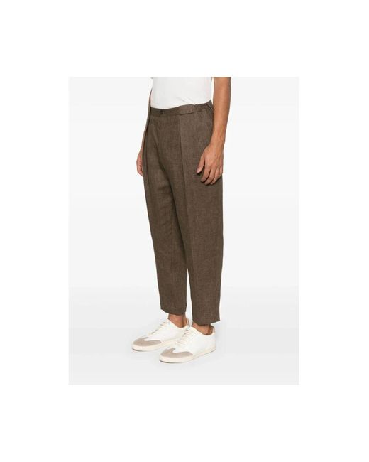 BRIGLIA Walnussbraune hose mit elastischem bund in Green für Herren