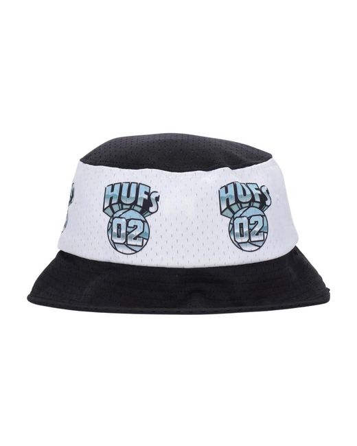 Huf Accessoires ,Zwart ,Polyester Mesh Basketball Bucket Hat Zwart in het Black