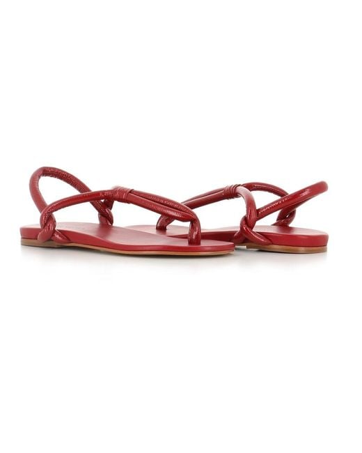 Roberto Del Carlo Red Flat Sandals