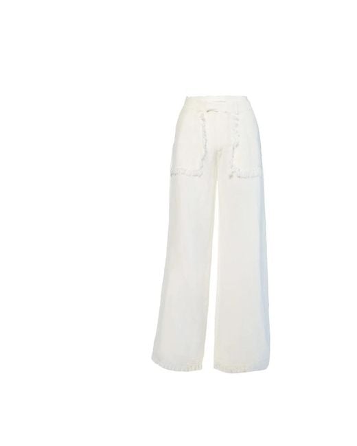 Wide Trousers Hèst de color White