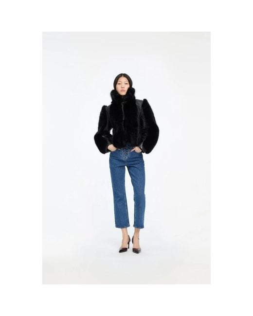 ROTATE BIRGER CHRISTENSEN Black Faux Fur & Shearling Jackets