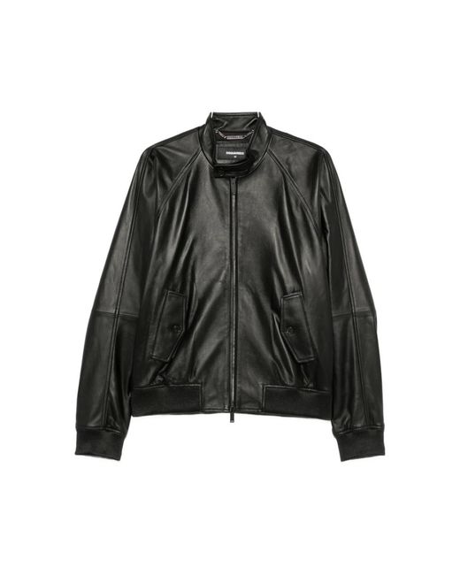 DSquared² Leren Bomberjack in het Black voor heren