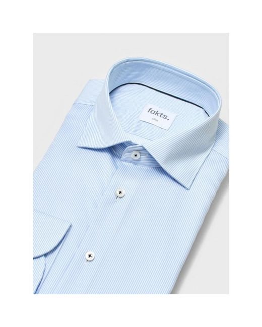 fakts Overhemden ,Blauw ,Leer 9041 Shirt Slim Fit in het Blue voor heren