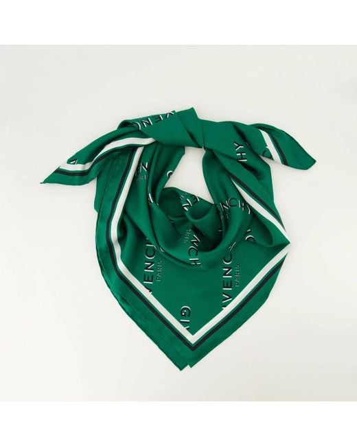 Givenchy Green Silky Scarves