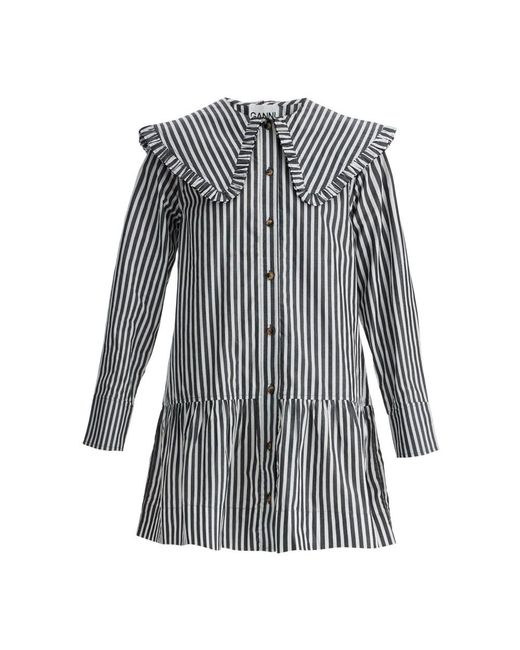 Shirt Dresses Ganni de color Black