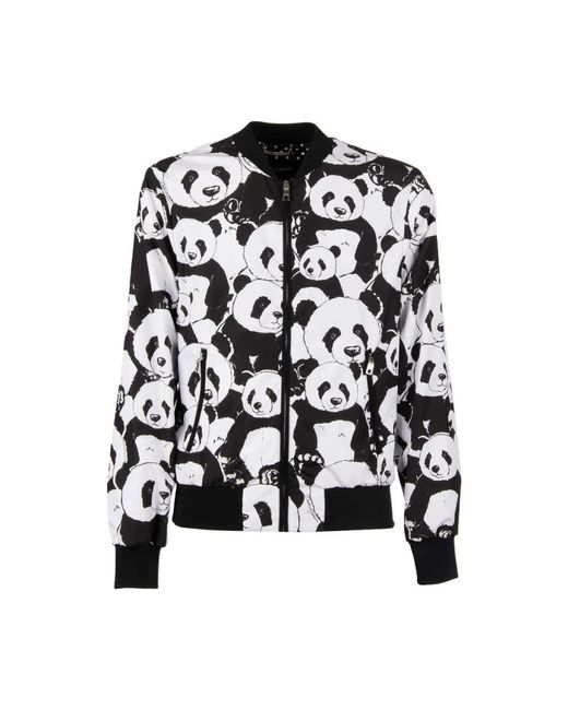 Dolce & Gabbana Schwarz-weiße Panda-Bomber-Herrenjacke in Black für Herren