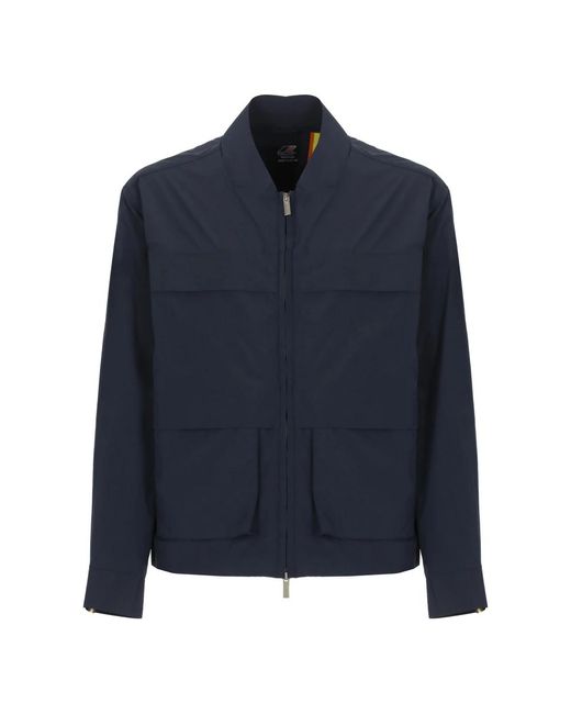 K-Way Blaue Jacke Mit Taschen Und Reißverschluss in Blue für Herren
