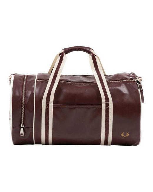 Fred Perry Brown Weekend Bags for men