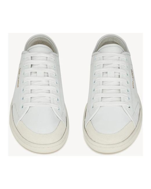 Saint Laurent Schoenen ,Wit ,Leer Gym Sneakers Van Glad Leer in het White voor heren