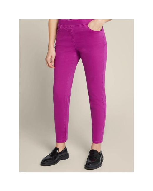 Trousers > slim-fit trousers Elena Miro en coloris Pink