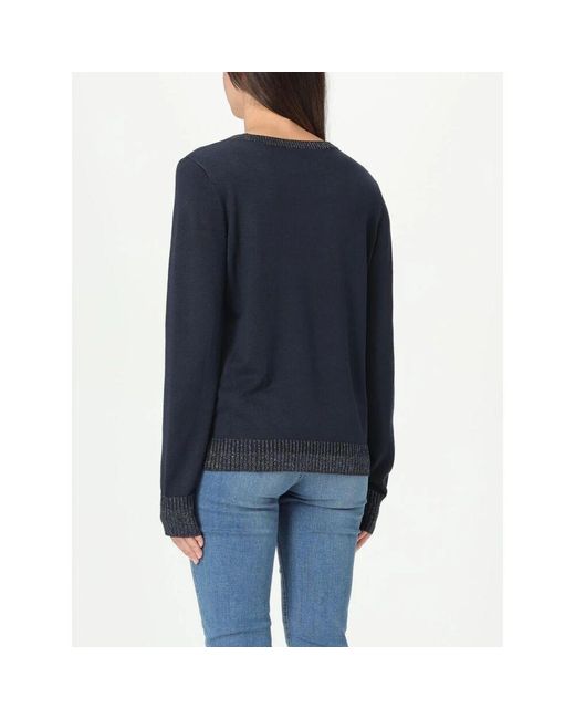 Liu Jo Blue Metallic Trim Strickpullover