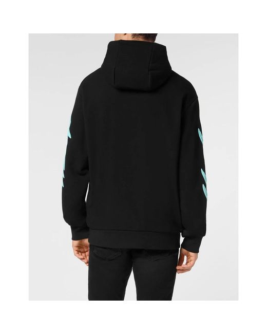 Philipp Plein Hoodies & Sweatvesten ,Zwart ,Katoen Hoodie Sweatshirt Ls Racing Club in het Black voor heren
