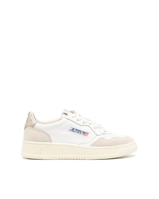 Autry White Leder- und Wildleder-Sneakers