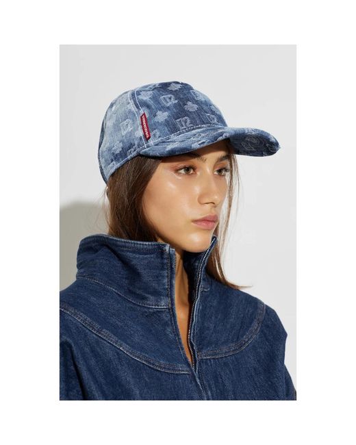 DSquared² Denim Baseball Cap in het Blue