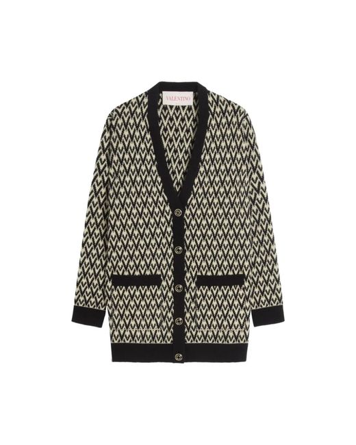 Valentino Truien & Vesten ,Zwart ,Wol Monogram Gebreide Vest in het Black