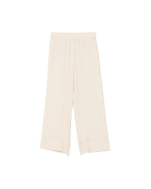 Semicouture Natural Wide Trousers