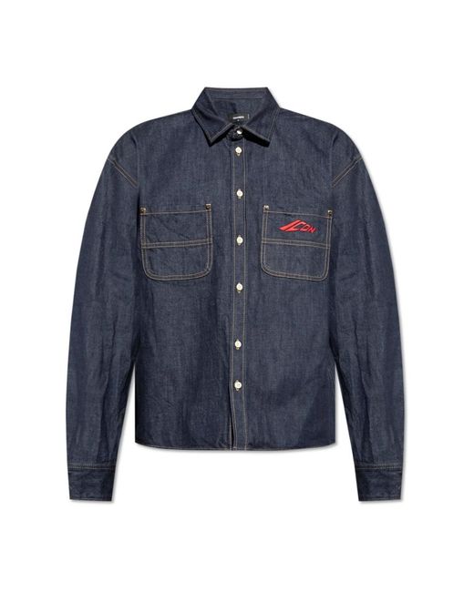 DSquared² Overhemden ,Blauw ,Denim Denim Overhemd in het Blue voor heren