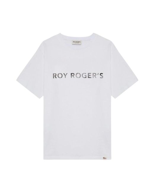 T-shirt in cotone con logo stencil di Roy Rogers in White da Uomo