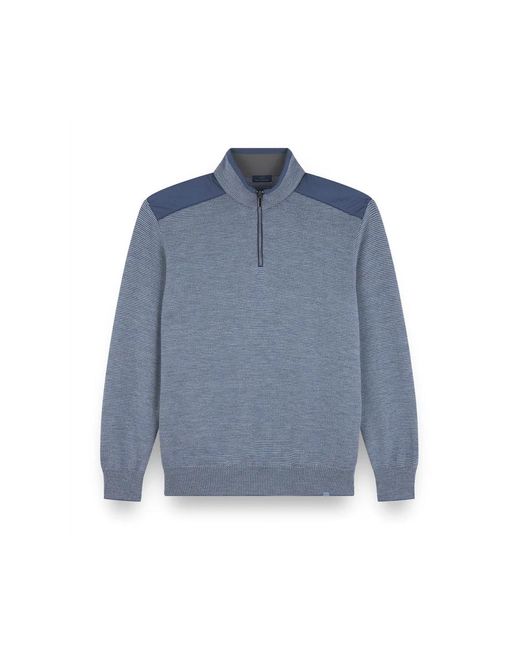 Paul & Shark Luxe Wol Half Zip Sweater in het Blue voor heren