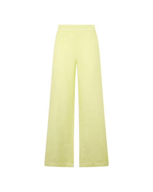 120% Lino Yellow Wide Trousers