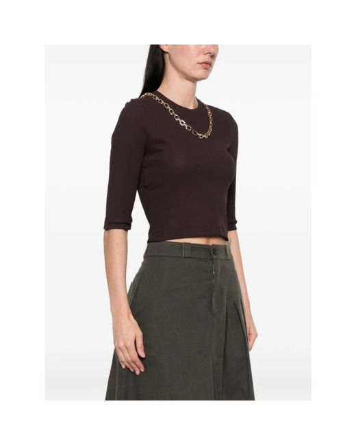 Pinko Brown Round-Neck Knitwear