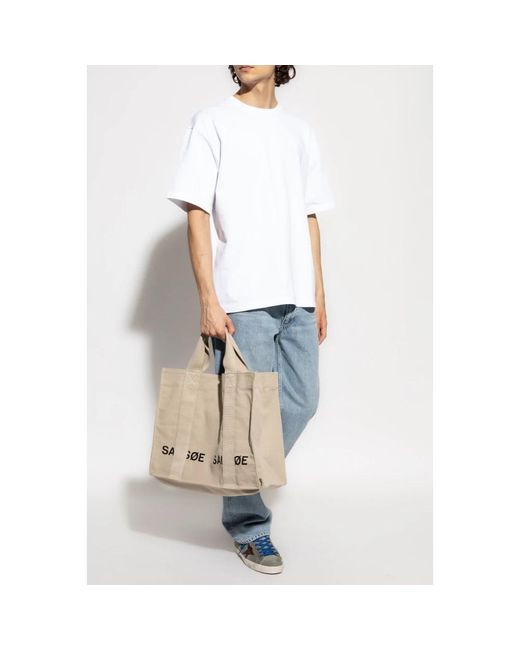 Samsøe & Samsøe Tops ,Wit ,Katoen T-Shirt Saswirl in het White voor heren