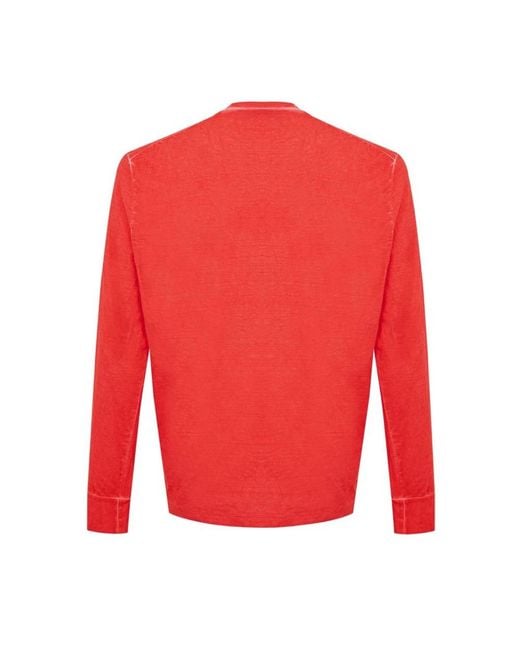 DSquared² Red Long Sleeve T-Shirts for men