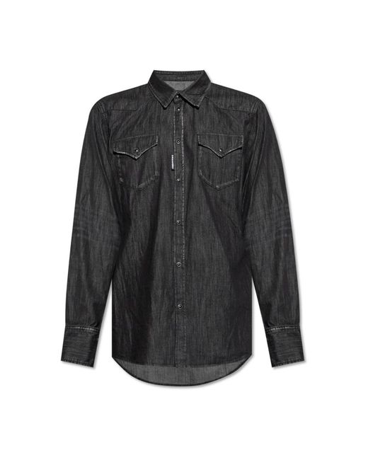 DSquared² Black Denim Shirts for men