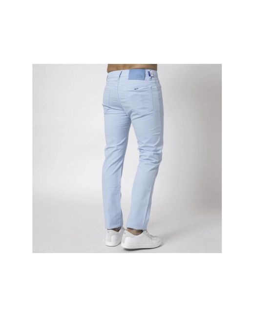 Jacob Cohen Himmelblaue baumwollcanvas-jeans in Blue für Herren