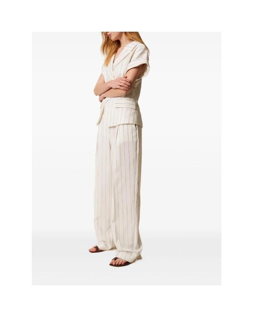 Twinset White Wide Trousers