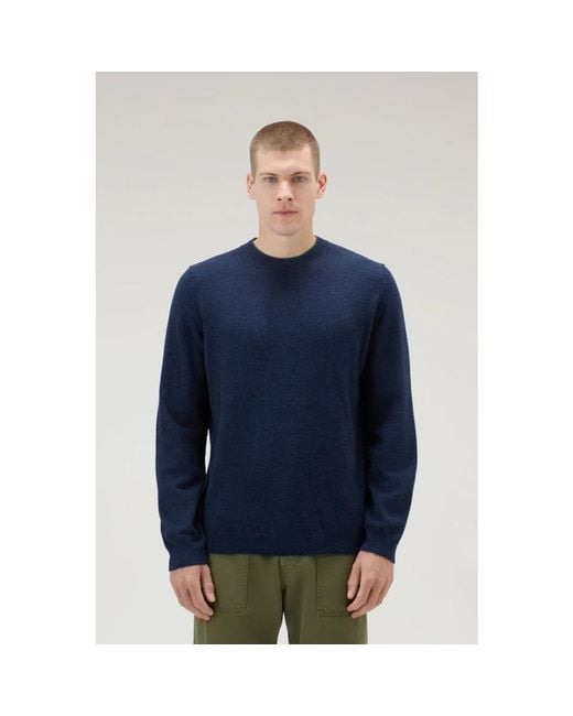 Woolrich Blue Round-Neck Knitwear for men