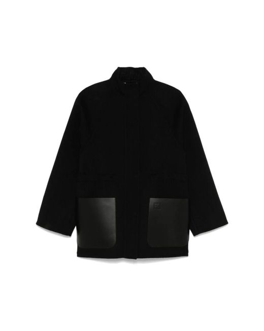 Fendi Black Schwarzer wollmischung texturierter tel