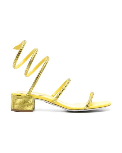 Rene Caovilla Yellow High Heel Sandals