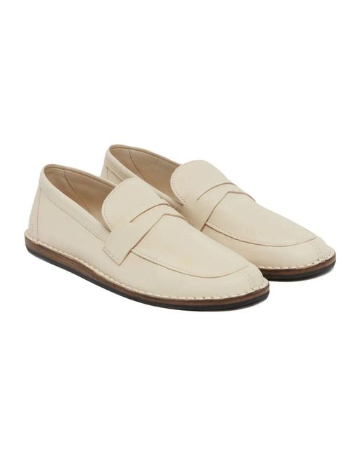 The Row White Die Reihe der Row Cary Leder -Ladung