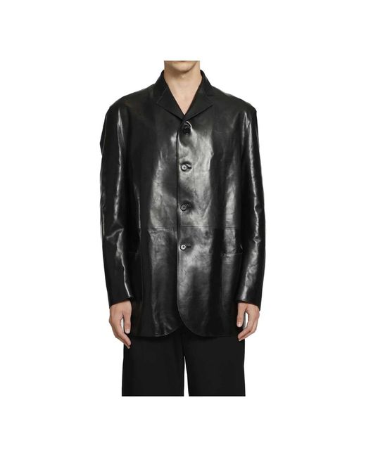 Jil Sander Black Leather Jackets for men