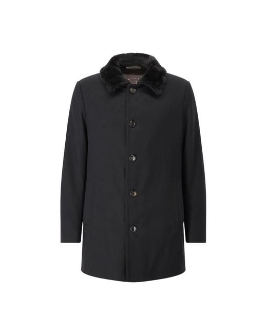 Gimo's Black Single-Breasted Coats for men