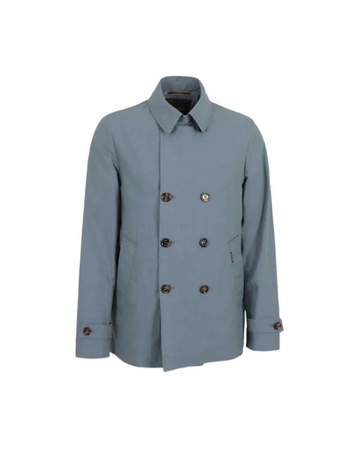 Moorer Blue Double-Breasted Coats for men