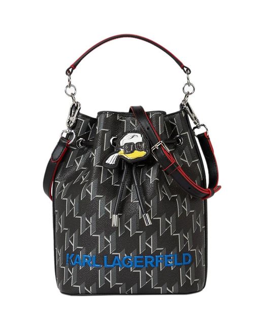Karl Lagerfeld Black Bucket Bags