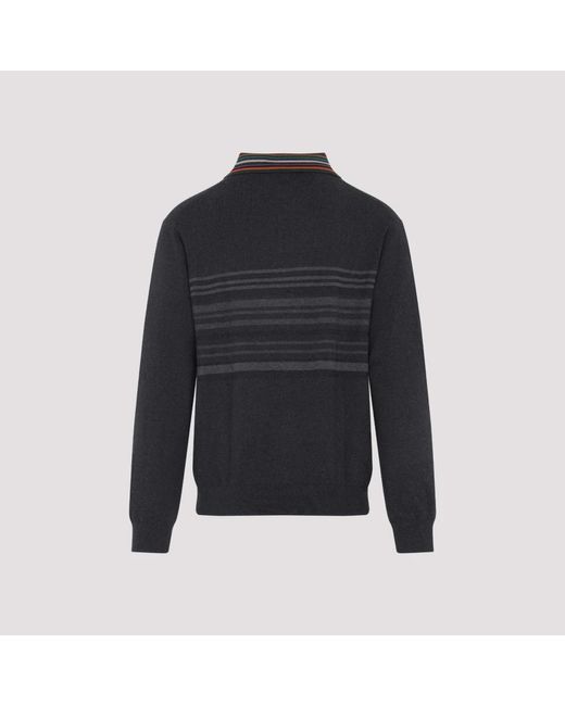 Paul Smith Schwarzer Baumwollpullover Aw25 in Blue für Herren