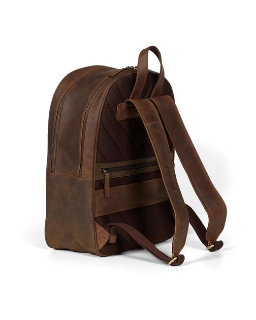 Howard London Brauner Lederrucksack Mit Außentasche in Brown für Herren